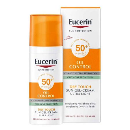 ژل کرم ضد آفتاب spf50 پوست چرب اوسرین 50 میل Eucerin Sun Gel Creme Oil Control Dry Touch SPF 50+ 50ml