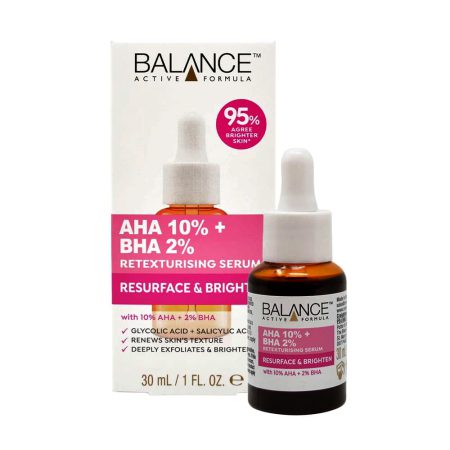 سرم پیلینگ لایه بردار و روشن کننده بالانس Balance Active Formula Resurface & Brighten AHA 10% + BHA 2% 30ml