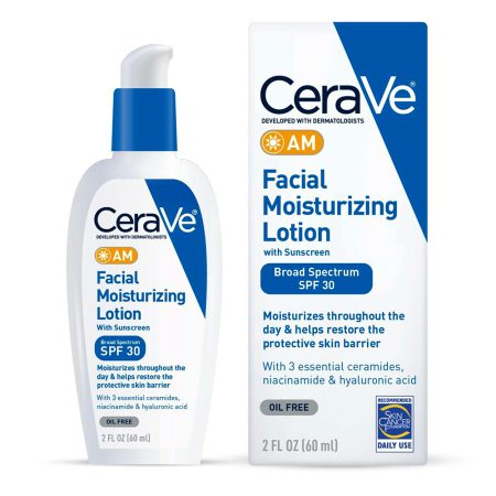 لوسیون مرطوب کننده روز SPF30 سراوی CeraVe AM Facial Moisturizing Lotion SPF30 Oil-Free 60ml