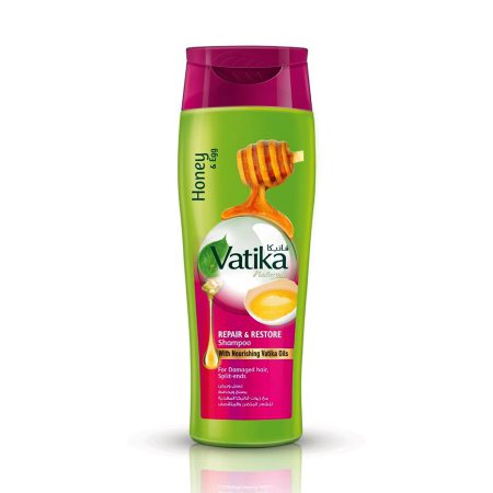 شامپو ترمیم کننده ضد وز ضد موخوره عسل و تخم مرغ واتیکا Vatika Honey and Egg Repair and Restore Shampoo