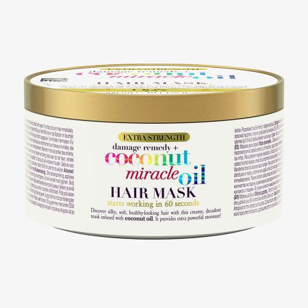 ماسک مو بدون سولفات روغن نارگیل میراکل او جی ایکس نرم کننده و ترمیم کننده قوی مو OGX Damage Remedy+ Coconut Miracle Hair Mask for Damaged Hair Extra Strength