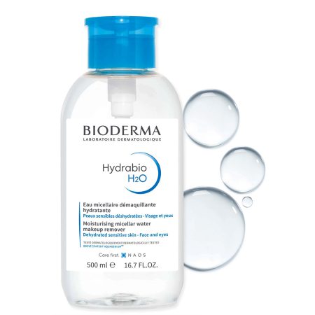 میسلار واتر مرطوب کننده و آبرسان آبی رنگ هیدرابیو بایودرما Bioderma Hydrabio Moisturizing Micellar Water Makeup Remover 500ml