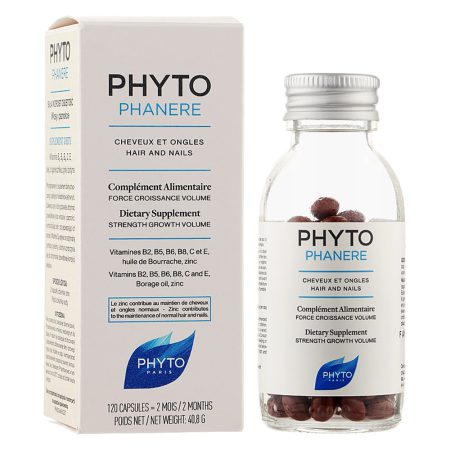 قرص مکمل تقویت کننده مو و ناخن فیتو فانر 120 عددی Phyto Phytophanere Food Supplement For Hair And Nails 120 Capsules